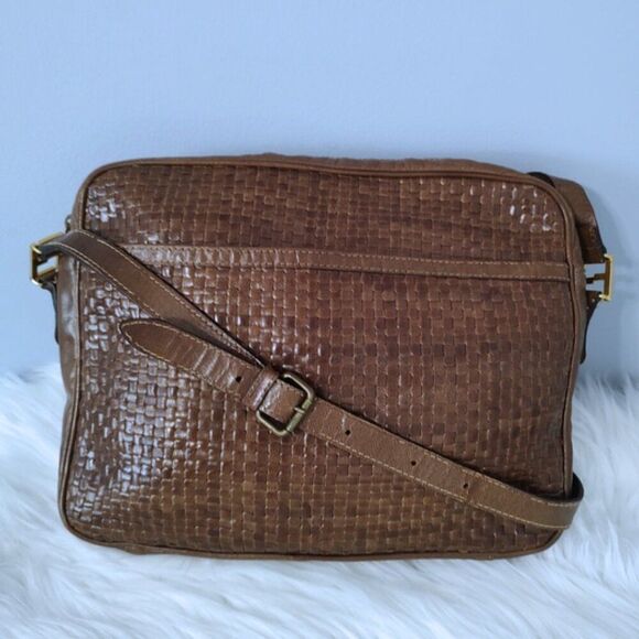 Fendi vintage woven leather crossbody messenger EUC - Picture 1 of 10